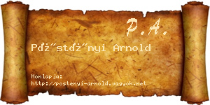 Pöstényi Arnold névjegykártya