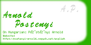 arnold postenyi business card